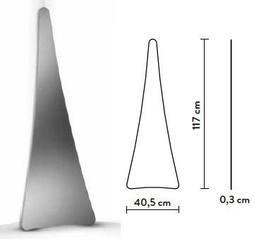 Cветильник напольный  h117, w40.5, d0.3cm, 19.2Вт Led 12V, 1500 lm, 2700K, 5кг, IP20, суперзеркальная сталь